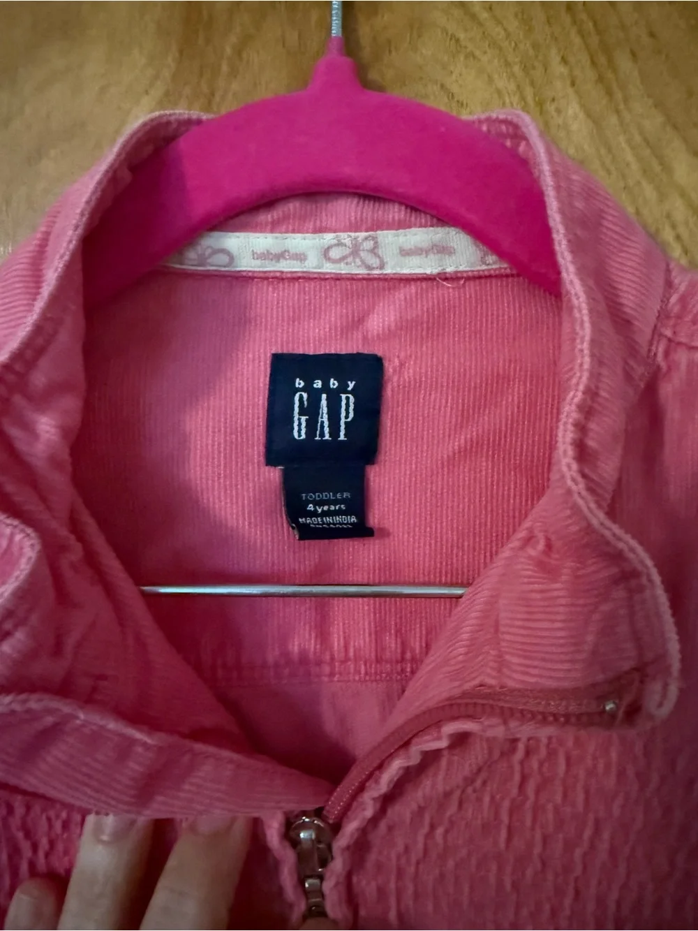 Baby Gap Pink Corduroy Smocked Zip Jacket Toddler Girls 4